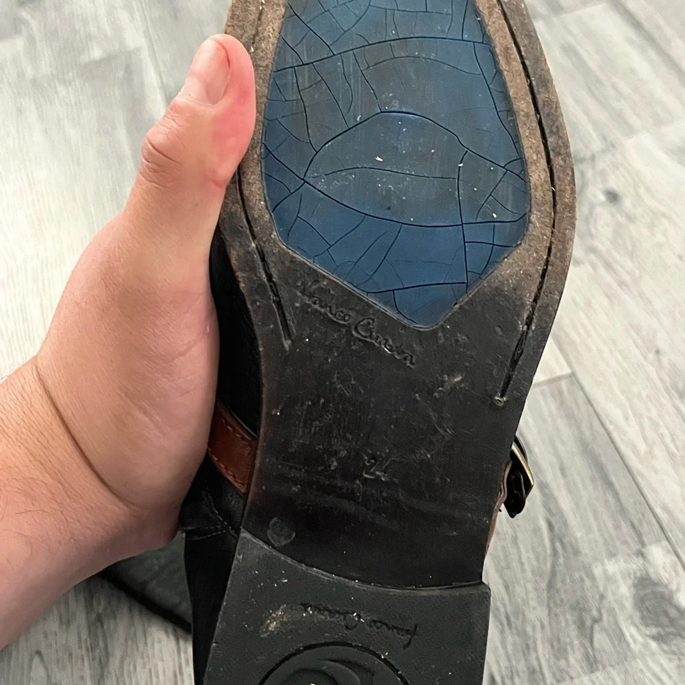 FRANCO CUADRA Belmont Black and Brown Leather Riding Boots Sz 24 MX / 7 US - Picture 8 of 10